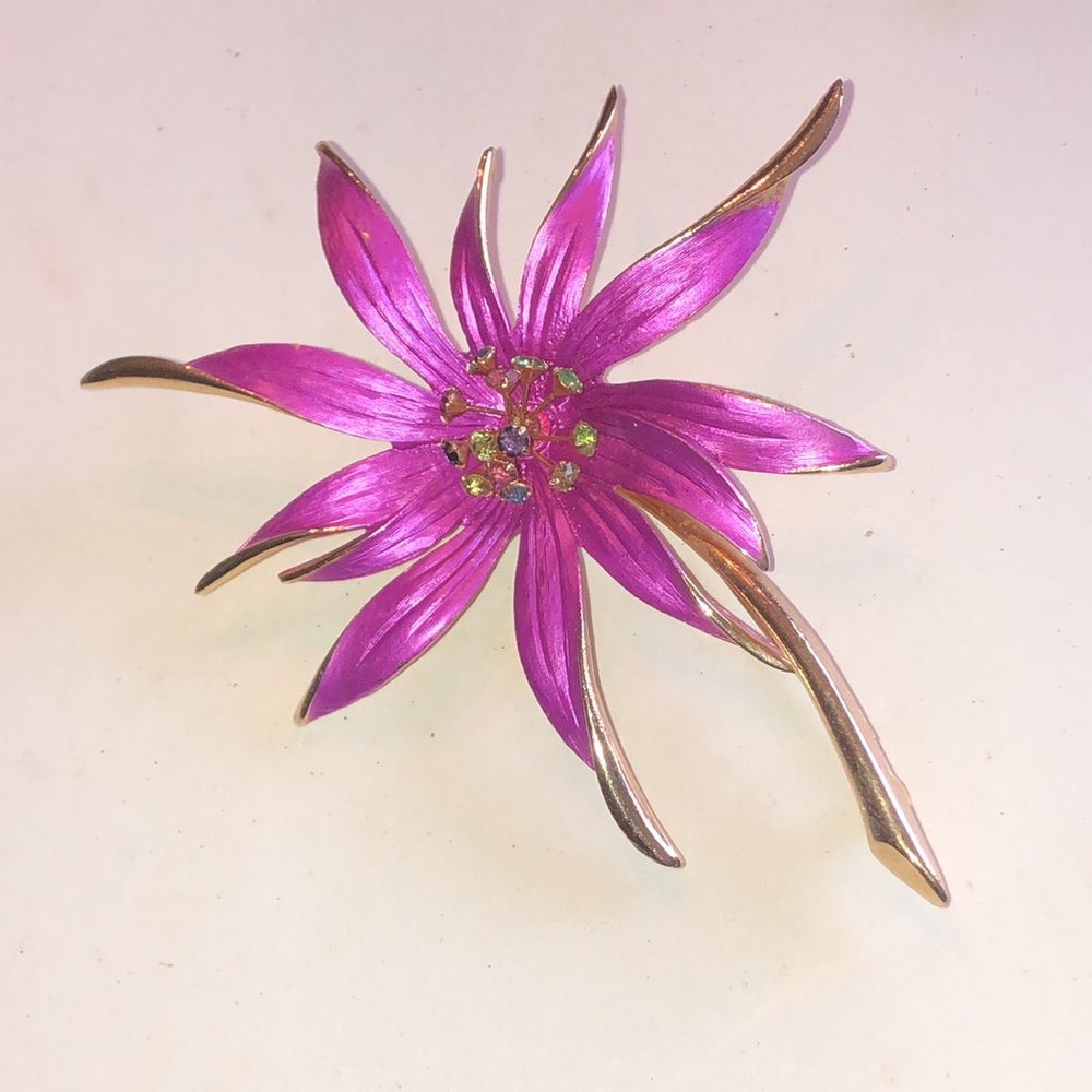 Lisa Brand Vintage Pink Floral Statement Brooch